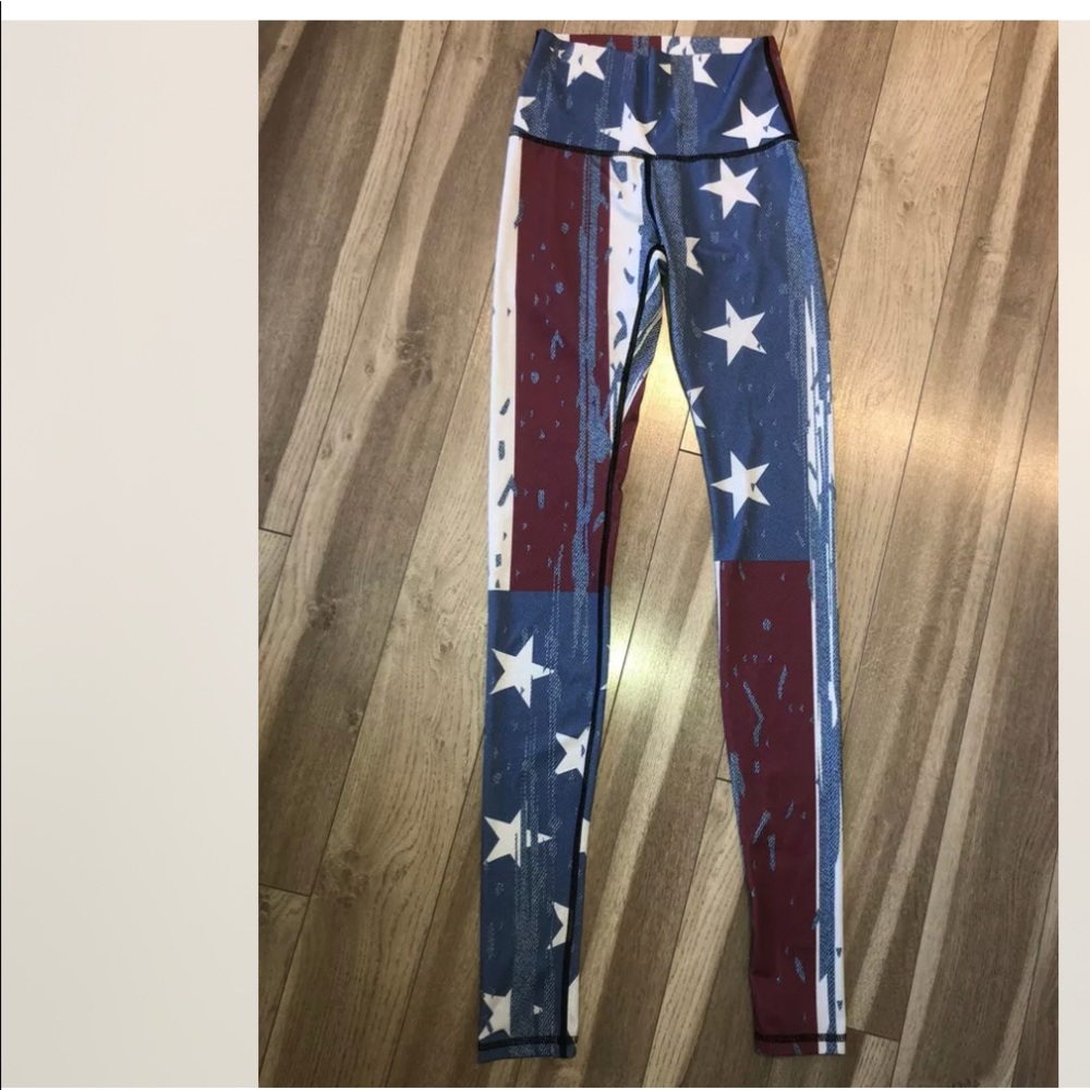 Yoga democracy patriotic leggings
